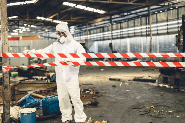 Professional Sewage Cleanup technician working in Altamont, UT